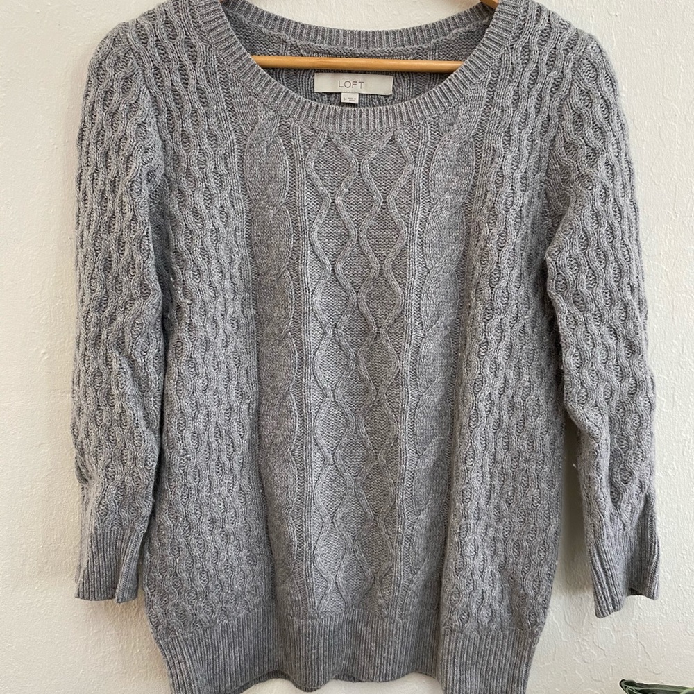 Loft Wool Cable-knit Sweater